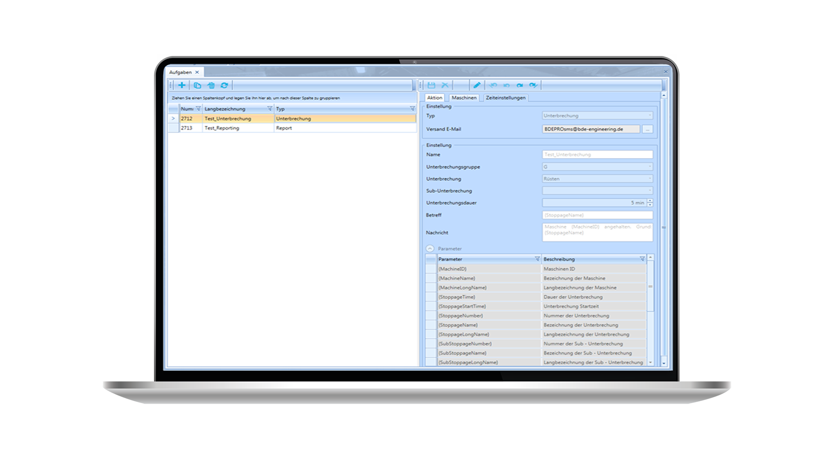 Einblick in die Software von PROnotify